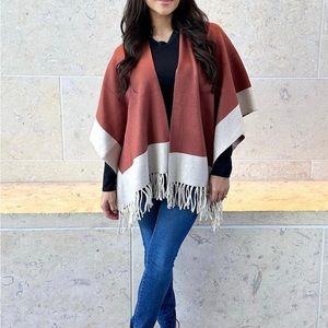 State of Mind poncho -rust color